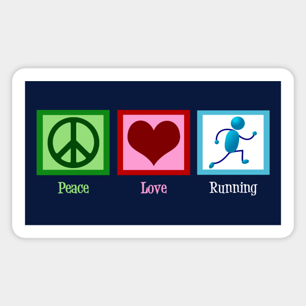 Peace Love Running Sticker by epiclovedesigns